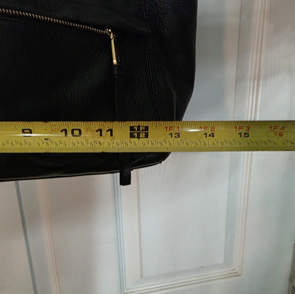 Cole Haan Black Leather Bag with Gold Accents - Picture 12 of 14